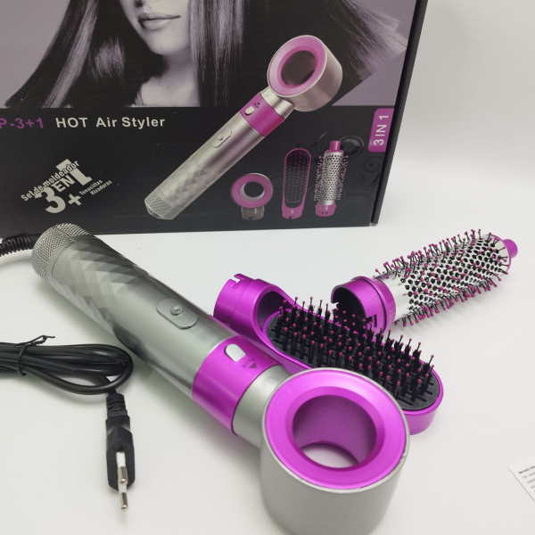 Стайлер для волос с тремя насадками 3в1 Hot Air Styler / Профессиональный фен / Подарочный набор 3в1